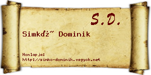 Simkó Dominik névjegykártya