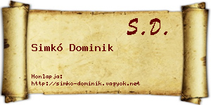 Simkó Dominik névjegykártya